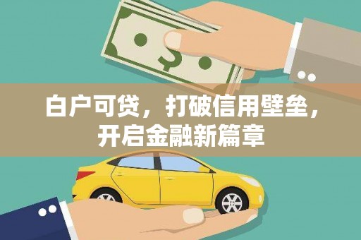 泾阳白户可贷，打破信用壁垒，开启金融新篇章