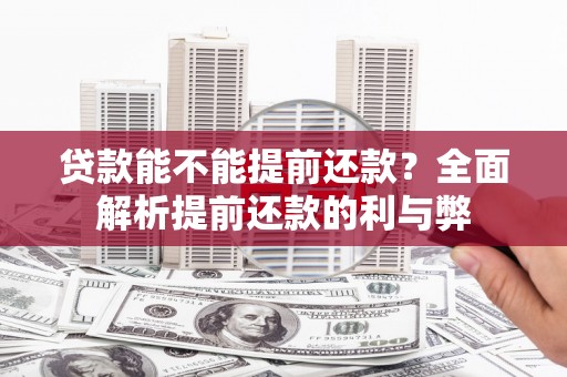 泾阳贷款能不能提前还款？全面解析提前还款的利与弊
