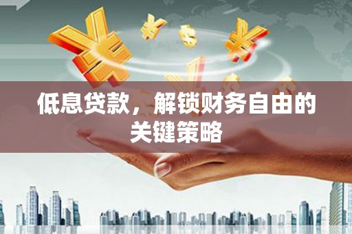 泾阳低息贷款，解锁财务自由的关键策略