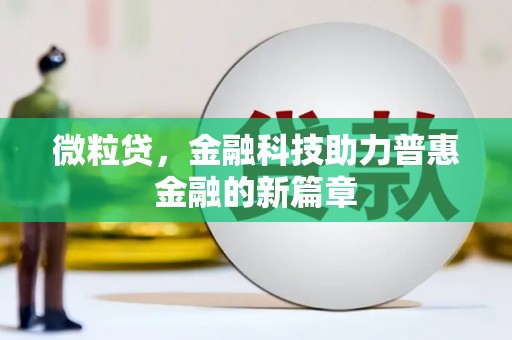 泾阳微粒贷，金融科技助力普惠金融的新篇章