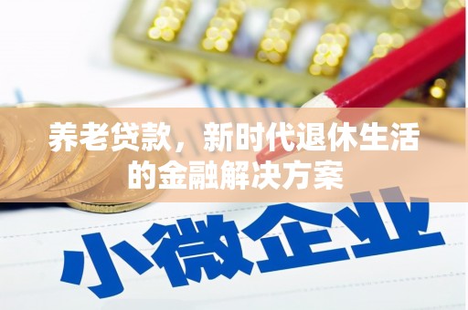 泾阳养老贷款，新时代退休生活的金融解决方案
