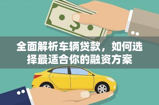 泾阳全面解析车辆贷款，如何选择最适合你的融资方案