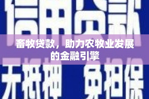 泾阳畜牧贷款，助力农牧业发展的金融引擎