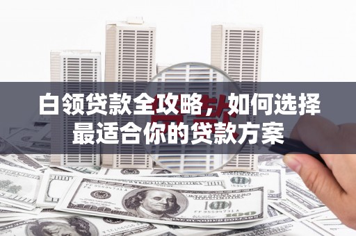 泾阳白领贷款全攻略，如何选择最适合你的贷款方案